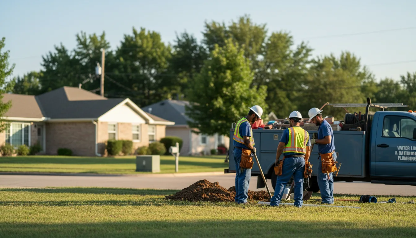 Residential water line and bathroom plumbing service in Masterson, TX